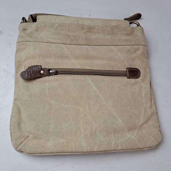 Myra Bags Fur Pocket Upcycled Canvas Shoulder Bag NEW Without Tags - Picture 4 of 4